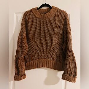 Cropped Knit Rust Colored Sweater
